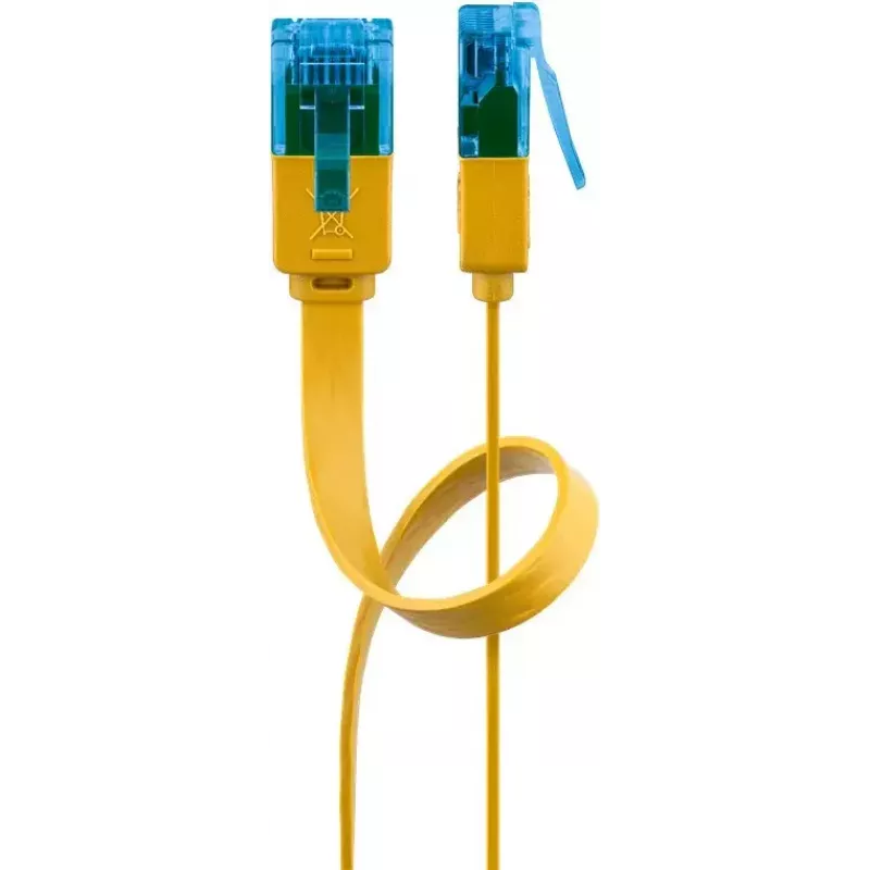 Flaches Patchkabel Goobay CAT 6A U/UTP Gelb 3m