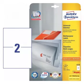 Etikettenblätter Avery Zweckform Modell 6176 – bedruckbare Blätter 210 × 148 mm, Packungsformat