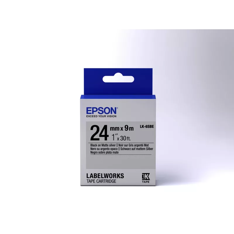 Epson Label Cartridge Matt LK-6SBE Schwarz/Matt Silber 24mm (9m)