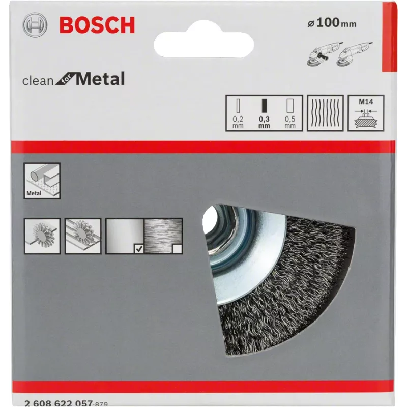 Vorpoliturbürste Bosch Clean for Metal Tapered Brushes Crimped Wire