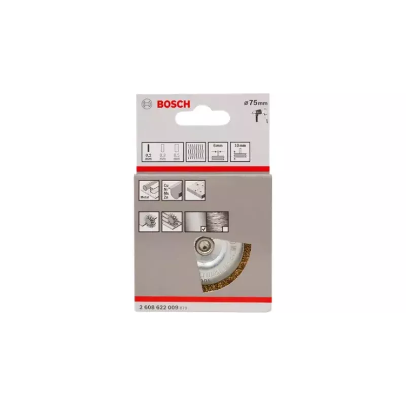 Drahtbürsten Bosch 2608622009 gekräuselter Draht messingbeschichtet 7,5 cm