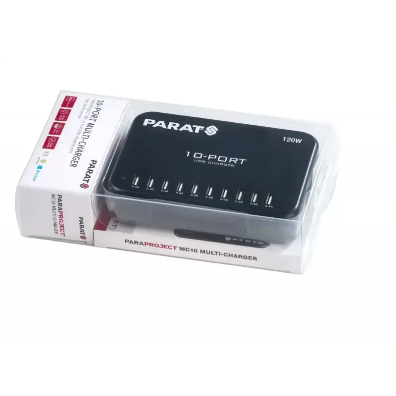 Ladegerät Parat Paraproject MC10 Indoor 10 USB-Ports Schwarz