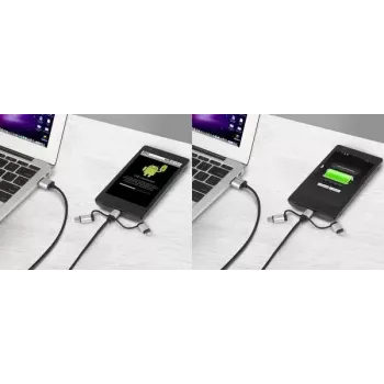 USB-Kabel Renkforce RF-4600467 0,5m USB A USB C/Micro-USB B/Lightning Grau