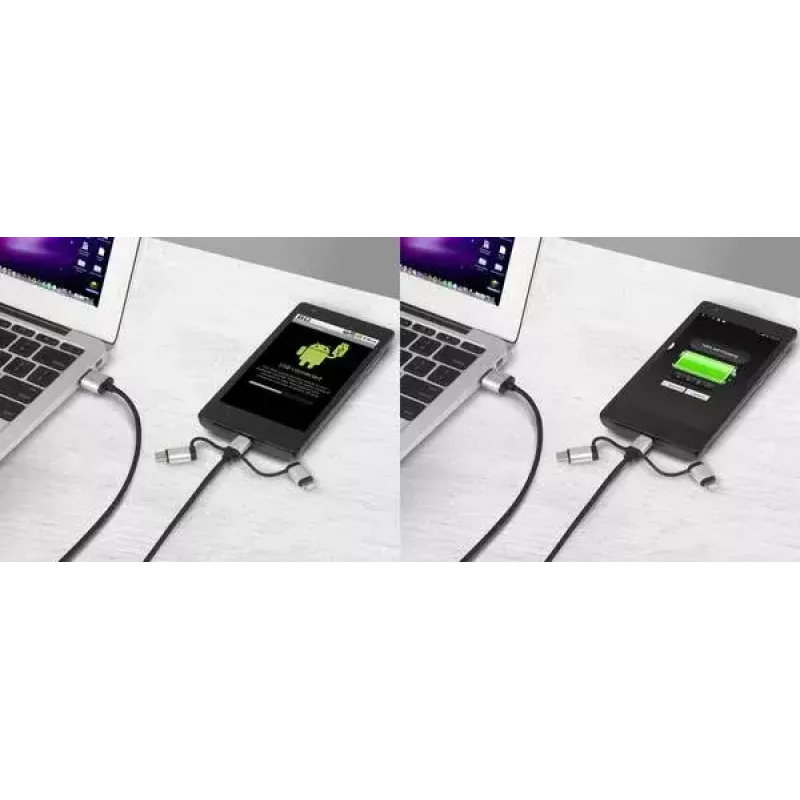 USB-Kabel Renkforce RF-4600467 0,5m USB A USB C/Micro-USB B/Lightning Grau