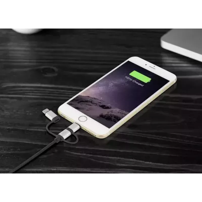 USB-Kabel Renkforce RF-4600467 0,5m USB A USB C/Micro-USB B/Lightning Grau