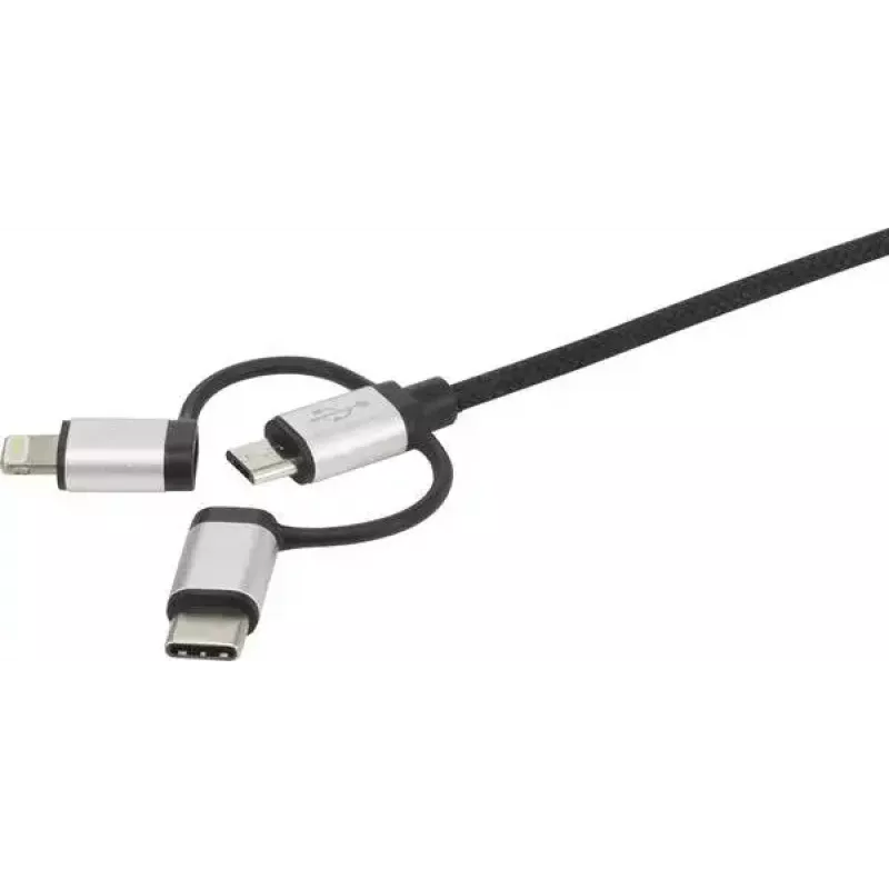 USB-Kabel Renkforce RF-4600467 0,5m USB A USB C/Micro-USB B/Lightning Grau