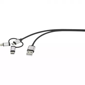 USB-Kabel Renkforce RF-4600467 0,5m USB A USB C/Micro-USB B/Lightning Grau