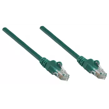 Intellinet Netzwerk-Patchkabel, Cat6, 0,25 m, Grün, CCA, U/UTP, PVC, RJ45, vergoldete Kontakte, rastnasenfrei, mit Schutztülle, lebenslange Garantie