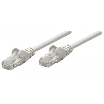 Intellinet Netzwerk-Patchkabel, Cat5e, 0,25 m, Grau, CCA, U/UTP, PVC, RJ45, vergoldete Kontakte, rastnasenschutz, Knickschutz, lebenslange Garantie