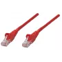 Intellinet Netzwerk-Patchkabel, Cat5e, 0,25 m, Rot, CCA, U/UTP, PVC, RJ45, vergoldete Kontakte, Knickschutztülle, mit Zugentlastung, lebenslange Garantie