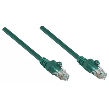 Intellinet Netzwerk-Patchkabel, Cat5e, 0,25m, Grün, CCA, U/UTP, PVC, RJ45, vergoldete Kontakte, rastnasenschutz, Knickschutztülle, lebenslange Garantie