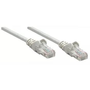 Intellinet Netzwerk-Patchkabel, Cat6, 0,25m, Grau, Kupfer, U/UTP, PVC, RJ45, vergoldete Kontakte, Knickschutz, Knickschutztülle, lebenslange Garantie