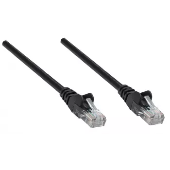 Intellinet Netzwerk-Patchkabel, Cat6, 2m, Schwarz, Kupfer, U/UTP, PVC, RJ45, vergoldete Kontakte, Rastnasenschutz, angespritzter Knickschutz, lebenslange Garantie