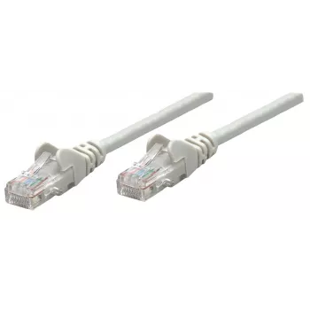 Intellinet Netzwerk-Patchkabel, Cat6, 0,25 m, Grau, CCA, U/UTP, PVC, RJ45, vergoldete Kontakte, rastnasenfrei, Knickschutztülle, lebenslange Garantie