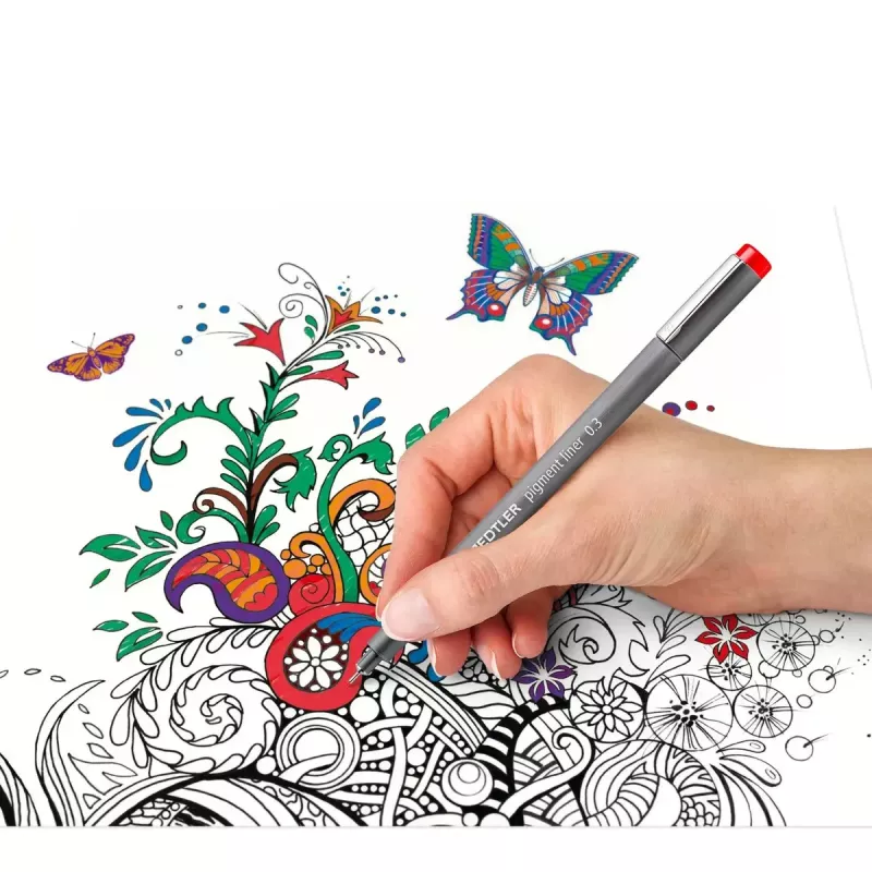 Fineliner Staedtler Pigment Liner 30803-SSB6 Blau Braun Grün Orange Rot Violett