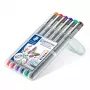 Fineliner Staedtler Pigment Liner 30803-SSB6 Blau Braun Grün Orange Rot Violett