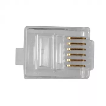 Modulare Steckverbinder Intronics RJ-12 M TD106M ACT Rundkabel Volldraht im Beutel 25 Stück
