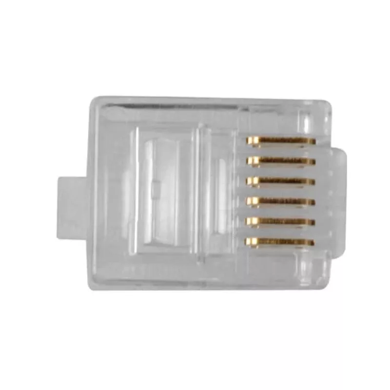 Modulare Steckverbinder Intronics RJ-12 M TD106M ACT Rundkabel Volldraht im Beutel 25 Stück