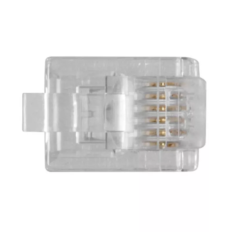 Modulare Steckverbinder Intronics RJ-12 M TD106M ACT Rundkabel Volldraht im Beutel 25 Stück