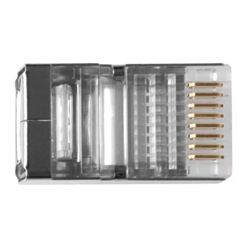 ACT RJ45 (8P/8C) geschirmter modularer Steckverbinder für Rundkabel mit Massivleitern