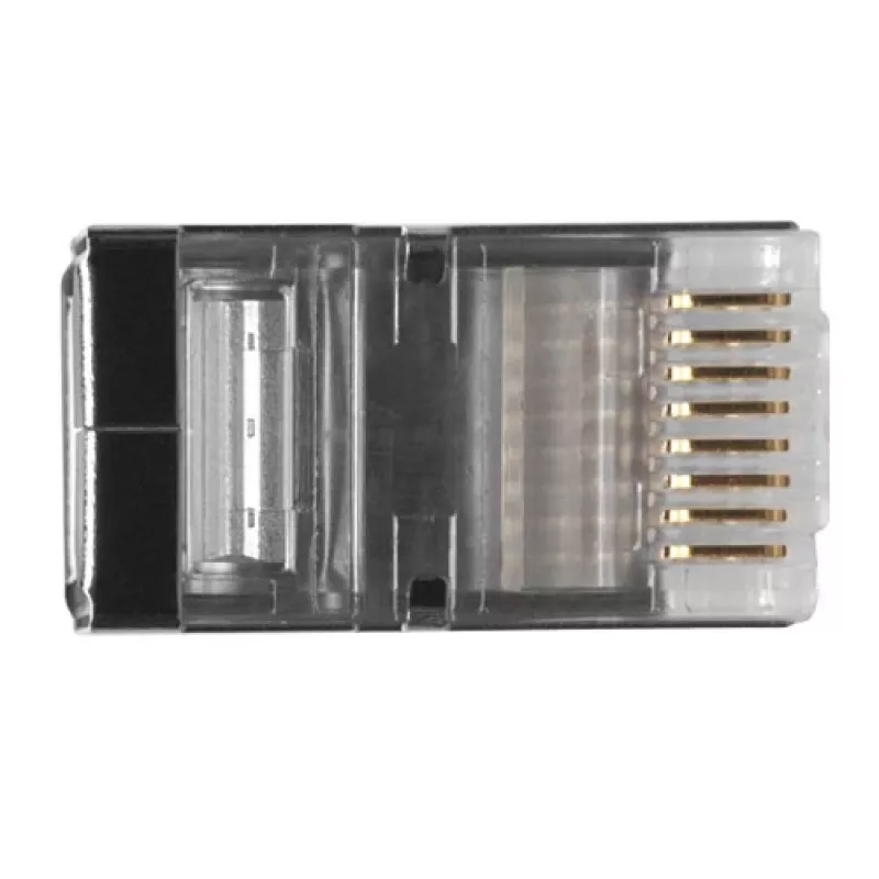 ACT RJ45 (8P/8C) CAT6 geschirmter modularer Steckverbinder für Rundkabel mit massiven oder flexiblen Leitern