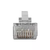 ACT RJ45 (8P/8C) CAT6 geschirmter modularer Steckverbinder für Rundkabel mit massiven oder flexiblen Leitern
