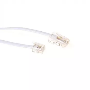 ACT Weißes 2-Meter-Flachtelefonkabel mit RJ11- und RJ45-Steckern