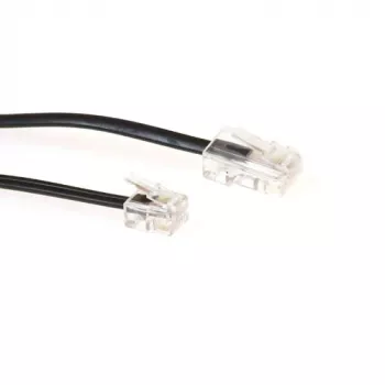 ACT Schwarzes 5 Meter flaches Telefonkabel mit RJ11- und RJ45-Steckern