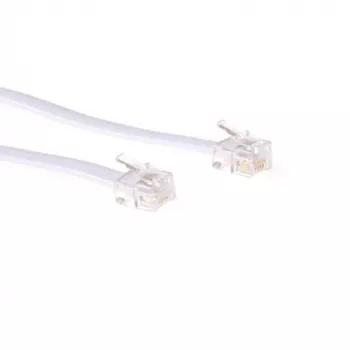 ACT Weißes 3 Meter flaches Telefonkabel mit RJ12-Steckern