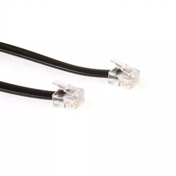 ACT 3 Meter flaches schwarzes Telefonkabel mit RJ12-Steckern