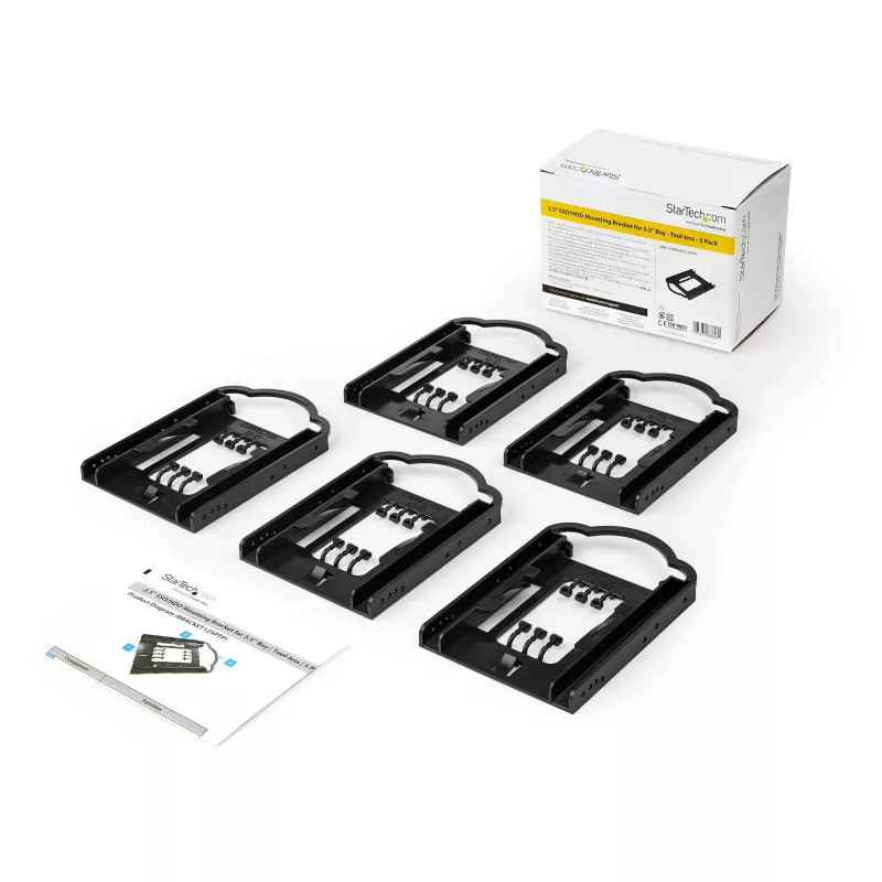 StarTech.com 5er-Pack – 2,5 inch SSD/HDD-Montagehalterung für 3,5-Zoll-Einbauschacht