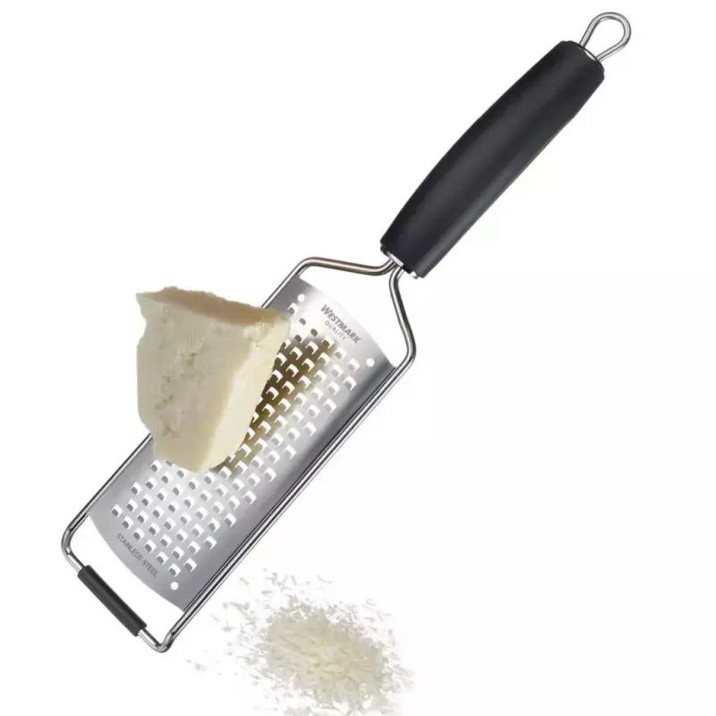 Flache Reibe Westmark Technicus-Square, Edelstahlklinge, schwarzer TPE-Griff, 65×28×325 mm