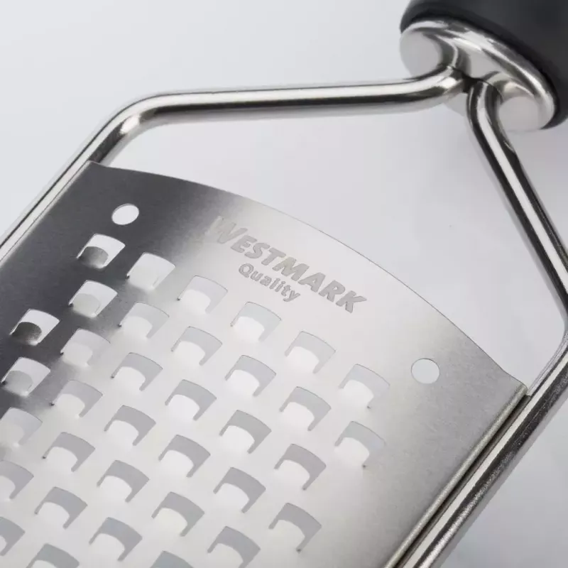 Flache Reibe Westmark Technicus-Square, Edelstahlklinge, schwarzer TPE-Griff, 65×28×325 mm