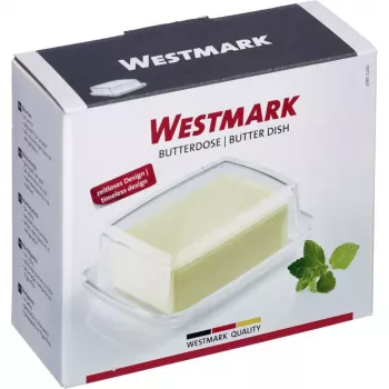 Butterdose Westmark 20852260, rechteckiges Glas, 143×118×55 mm, transparent