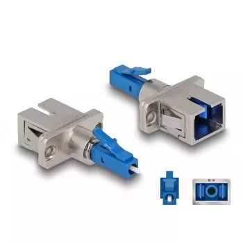 DeLOCK Glasfaser-Hybrid-Koppler LC Simplex Stecker auf SC Simplex Buchse blau