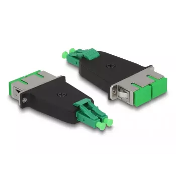 DeLOCK Hybridkoppler für Lichtwellenleiter LC Duplex Stecker auf SC Duplex Buchse grün
