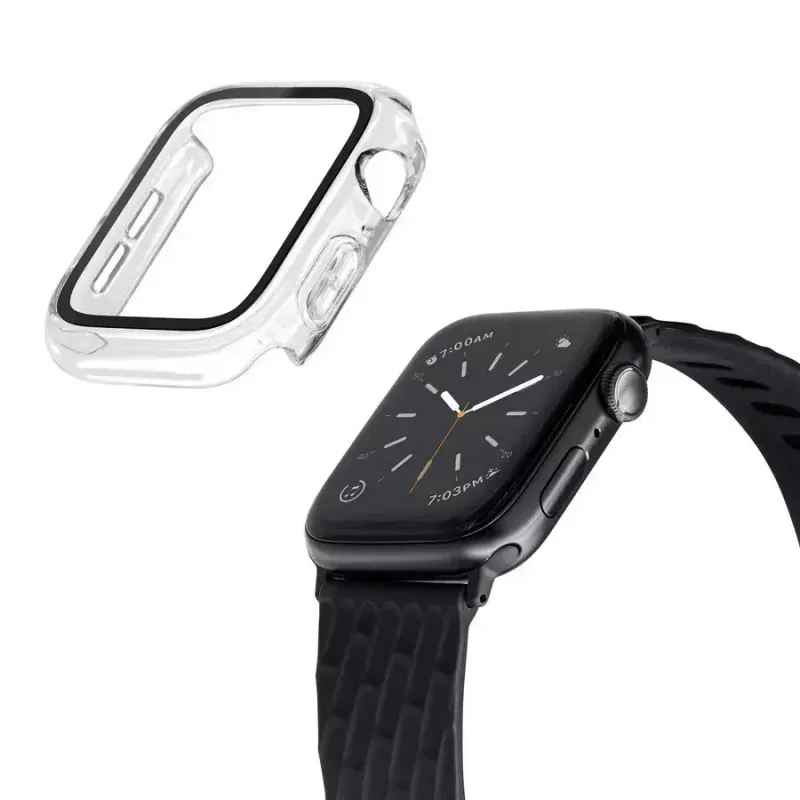 Hülle für Smartwatch LAUT Shield Transparent Glas Polycarbonat PC für Apple Watch 44/45mm