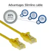 ACT Gelb 7 Meter LSZH U/UTP CAT6 Datacenter Slimline-Patchkabel mit Schnappschutz und RJ45-Steckern