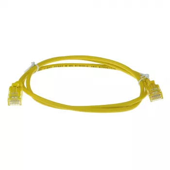 ACT Gelb 10 Meter LSZH U/UTP CAT6 Rechenzentrum Slimline Patchkabel rastnasenfrei mit RJ45-Steckern