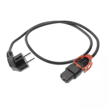 ACT Stromkabel CEE 7/7 Stecker (abgewinkelt) - C13 IEC Lock+ schwarz 1 m, EL341S