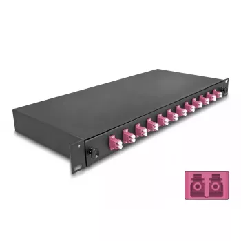 DeLOCK Glasfaser-Spleißbox 67005 Schwarz Metall 482x220x44 mm