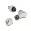 DeLOCK M12 Steckverbinder A-kodiert 3-polig Stecker 90° gewinkelt Metall