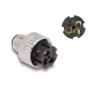 DeLOCK M12 Steckverbinder A-kodiert 3-polig Stecker 90° gewinkelt Metall