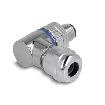 DeLOCK M12 Steckverbinder A-kodiert 4-polig Stecker 90° abgewinkelt Metall