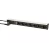 Stromverteilereinheit Max Hauri AG 107750 7 AC-Steckdosen 1U Schwarz Silber