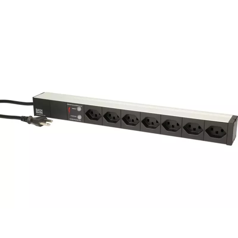 Stromverteilereinheit Max Hauri AG 107750 7 AC-Steckdosen 1U Schwarz Silber