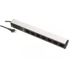 Stromverteilereinheit Max Hauri AG 107750 7 AC-Steckdosen 1U Schwarz Silber