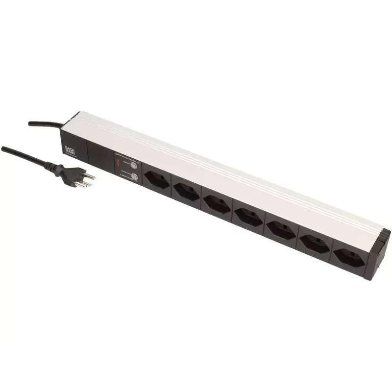 Stromverteilereinheit Max Hauri AG 107750 7 AC-Steckdosen 1U Schwarz Silber