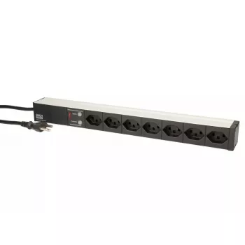 Stromverteilereinheit Max Hauri AG 107750 7 AC-Steckdosen 1U Schwarz Silber