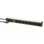 Stromverteilereinheit Max Hauri AG 107750 7 AC-Steckdosen 1U Schwarz Silber